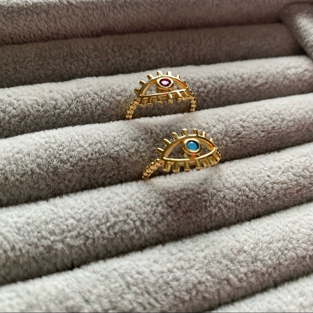 Evil Eye Modern Design Ring (Adjustable) - Picture 9 of 12